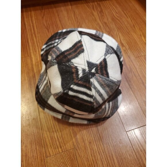 David & Young Plaid Bucket Hat‎ Brown Gray Cream Winter Polyester Wool Lined - Picture 8 of 10